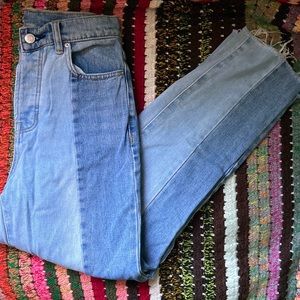 PacSun Two Tone High Rise Straight Jeans